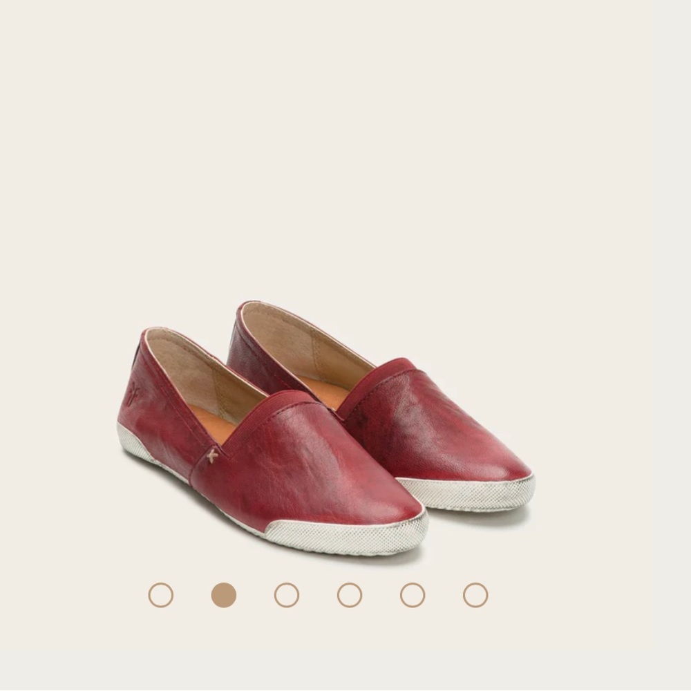 BNIB- Frye Melanie slip-on in hard to find Burnt Red. Size 7.5